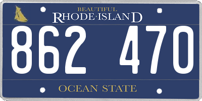 RI license plate 862470