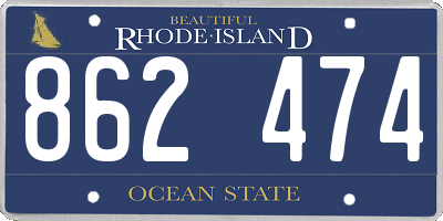 RI license plate 862474