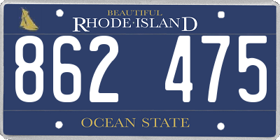RI license plate 862475