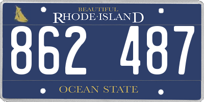 RI license plate 862487