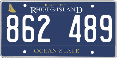 RI license plate 862489
