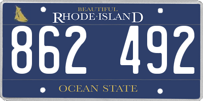RI license plate 862492