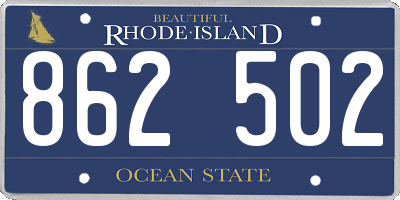 RI license plate 862502
