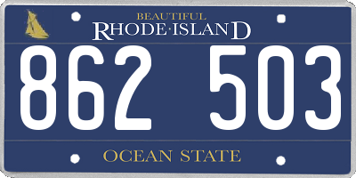 RI license plate 862503