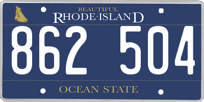 RI license plate 862504