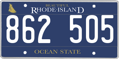 RI license plate 862505