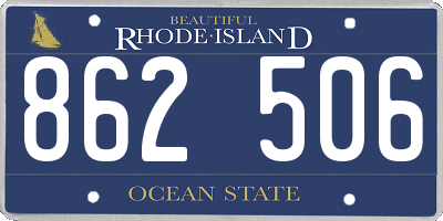 RI license plate 862506