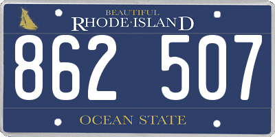 RI license plate 862507