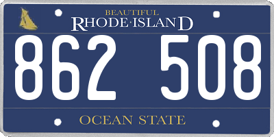 RI license plate 862508