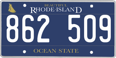 RI license plate 862509