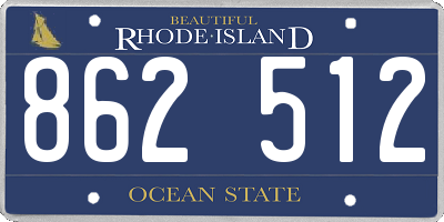 RI license plate 862512