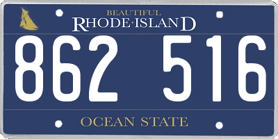 RI license plate 862516