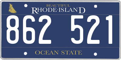 RI license plate 862521