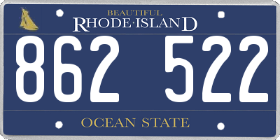 RI license plate 862522