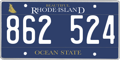 RI license plate 862524