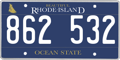 RI license plate 862532