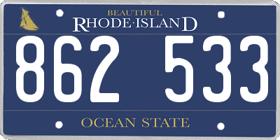RI license plate 862533