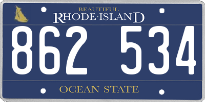 RI license plate 862534