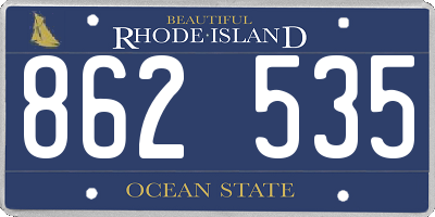 RI license plate 862535