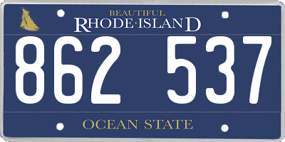 RI license plate 862537