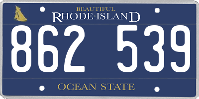 RI license plate 862539