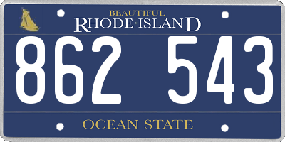 RI license plate 862543