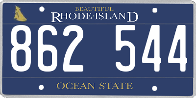 RI license plate 862544