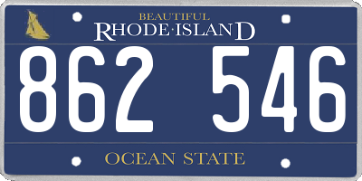 RI license plate 862546