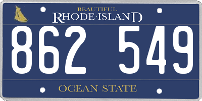 RI license plate 862549