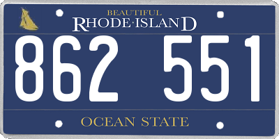 RI license plate 862551