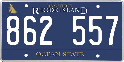 RI license plate 862557
