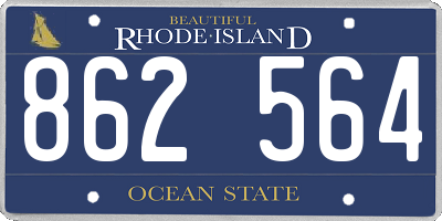 RI license plate 862564