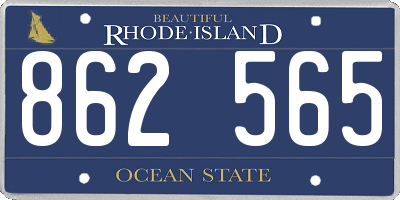 RI license plate 862565