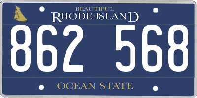 RI license plate 862568