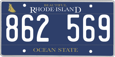 RI license plate 862569