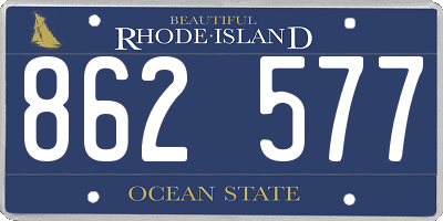 RI license plate 862577