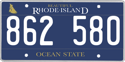 RI license plate 862580