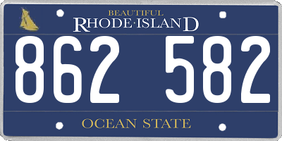 RI license plate 862582
