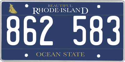 RI license plate 862583
