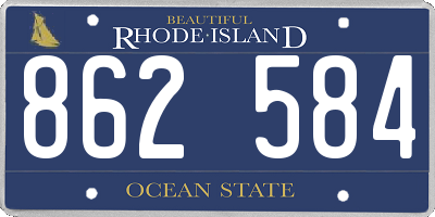 RI license plate 862584