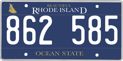 RI license plate 862585