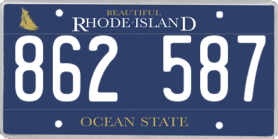 RI license plate 862587