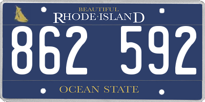 RI license plate 862592