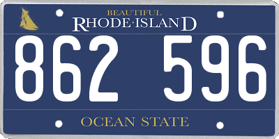 RI license plate 862596