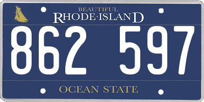 RI license plate 862597