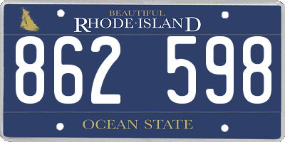 RI license plate 862598