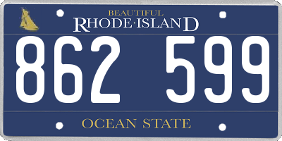 RI license plate 862599