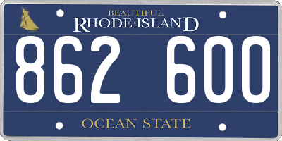 RI license plate 862600