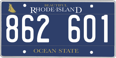 RI license plate 862601