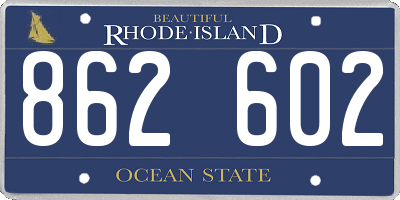 RI license plate 862602